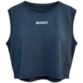 Washed black grey boxy cropped fit ladies vest top