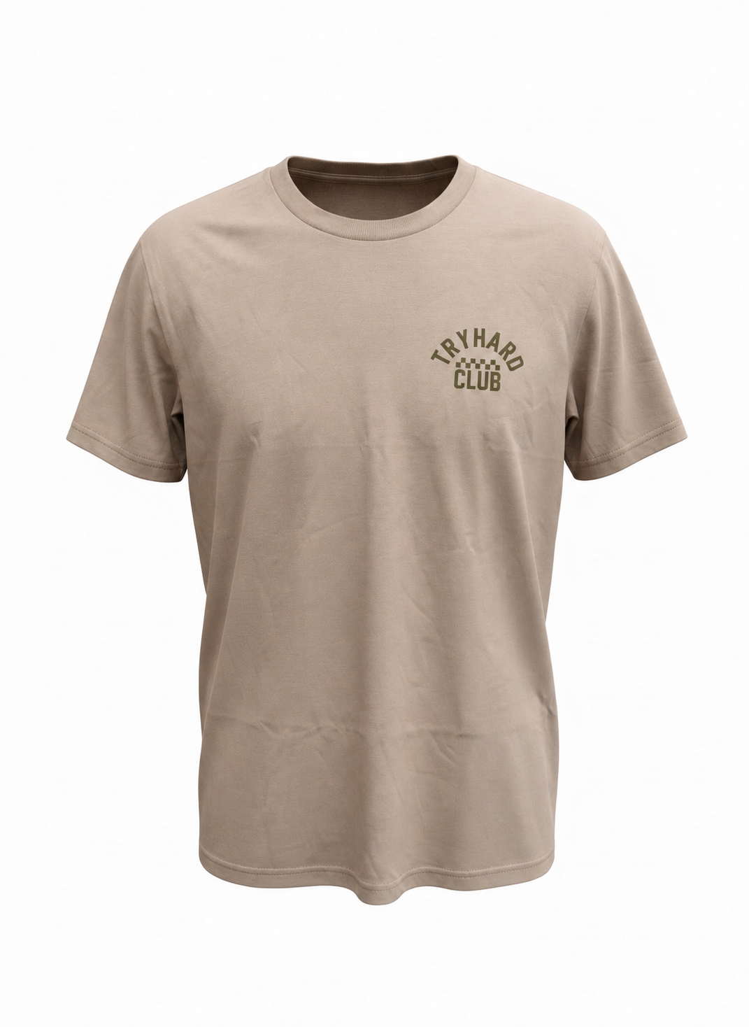 Tryhard Club Logo T-Shirt - Beige & Olive