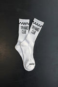 Tryhard Club Jacquard Crew Socks – Black  / White