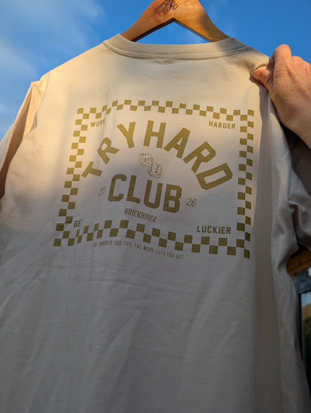 Tryhard Club Logo T-Shirt - Beige & Olive